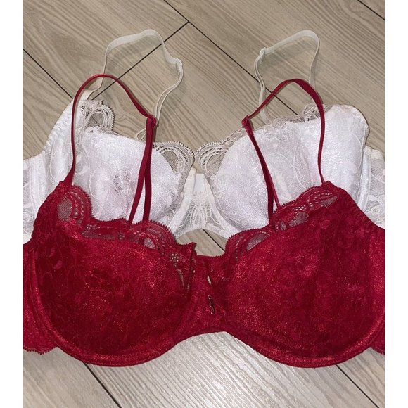 Lot 2 Fredericks Of Hollywood 1641 Balconette Bras Lace Underwire Womens 38C - Picture 3 of 7